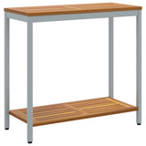 Outdoor Table with Storage Natural and grey 80 x 35 x 75 cm