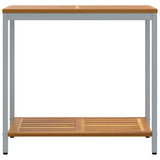 Outdoor Table with Storage Natural and grey 80 x 35 x 75 cm