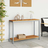 Outdoor Table with Storage Natural and grey 110 x 35 x 75 cm