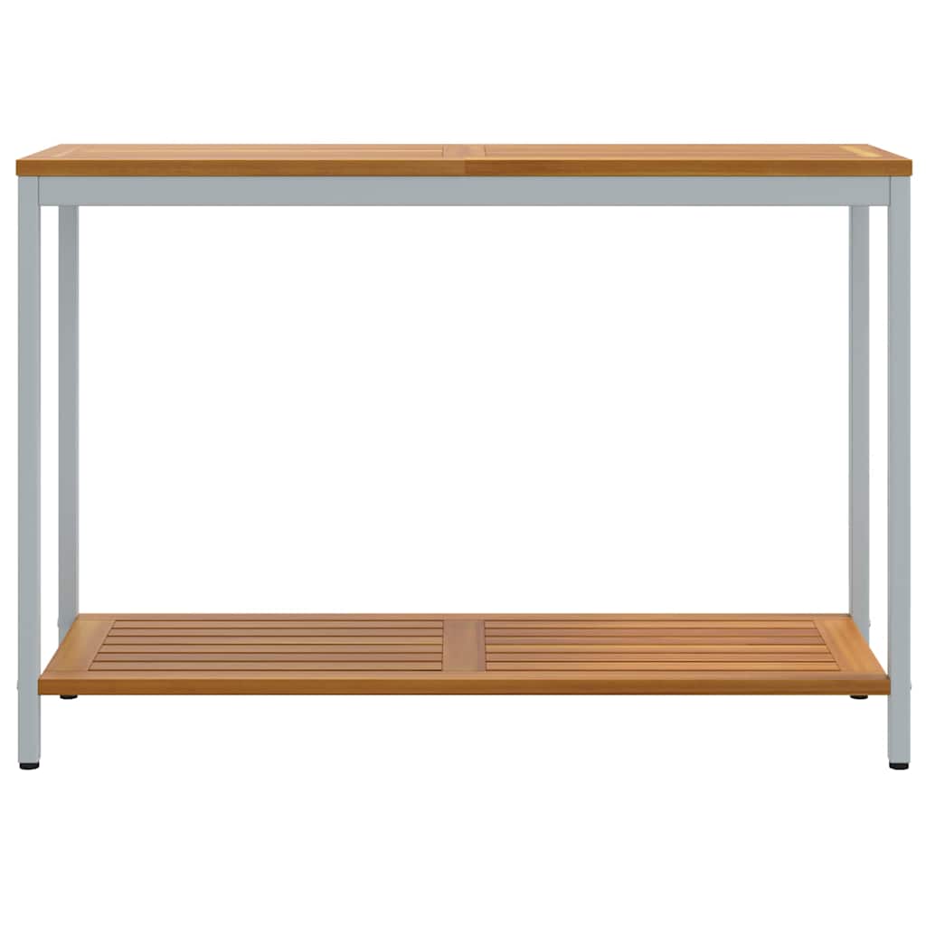 Outdoor Table with Storage Natural and grey 110 x 35 x 75 cm