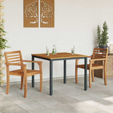 Outdoor Table Natural and Black 90 x 90 x 75 cm