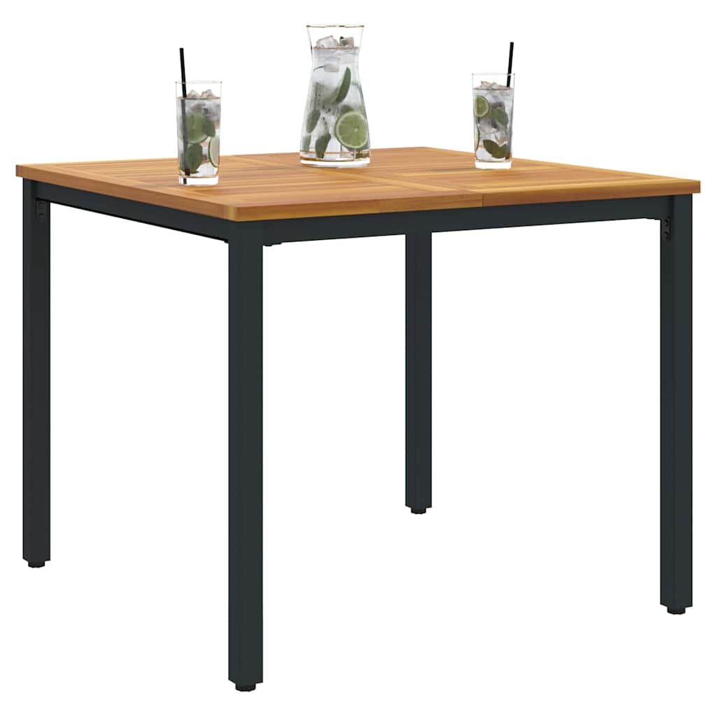 Outdoor Table Natural and Black 90 x 90 x 75 cm