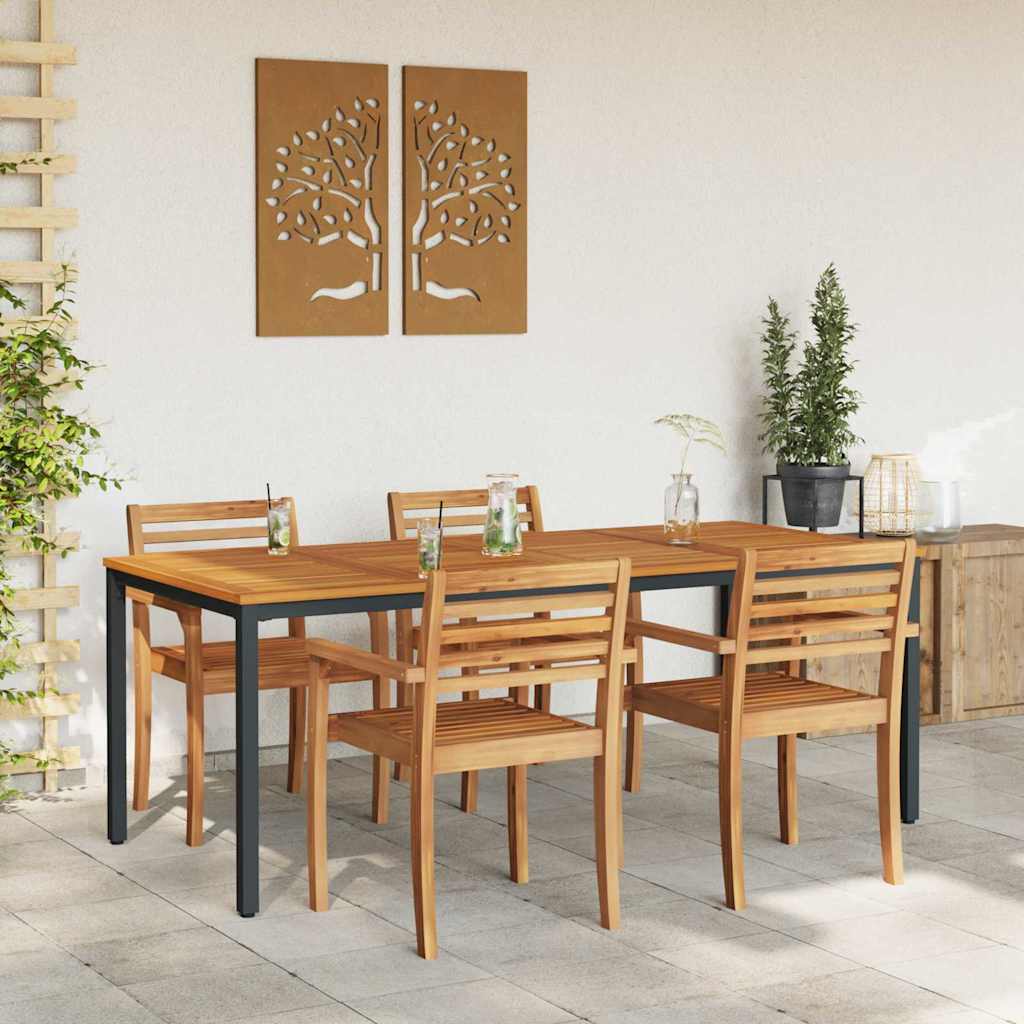 Outdoor Tables Natural and black 200 x 90 x 75 cm