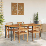 Outdoor Tables Natural and black 200 x 90 x 75 cm
