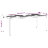 Outdoor Tables Natural and black 200 x 90 x 75 cm