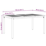 Outdoor Tables Natural and grey 150 x 90 x 75 cm