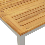 Sun lounger Reclining Grey 200 x 55 x 35cm Solid Acacia wood