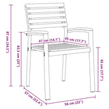 Garden Chair 2 pcs Brown 56 x 57 x 87cm Solid Acacia wood