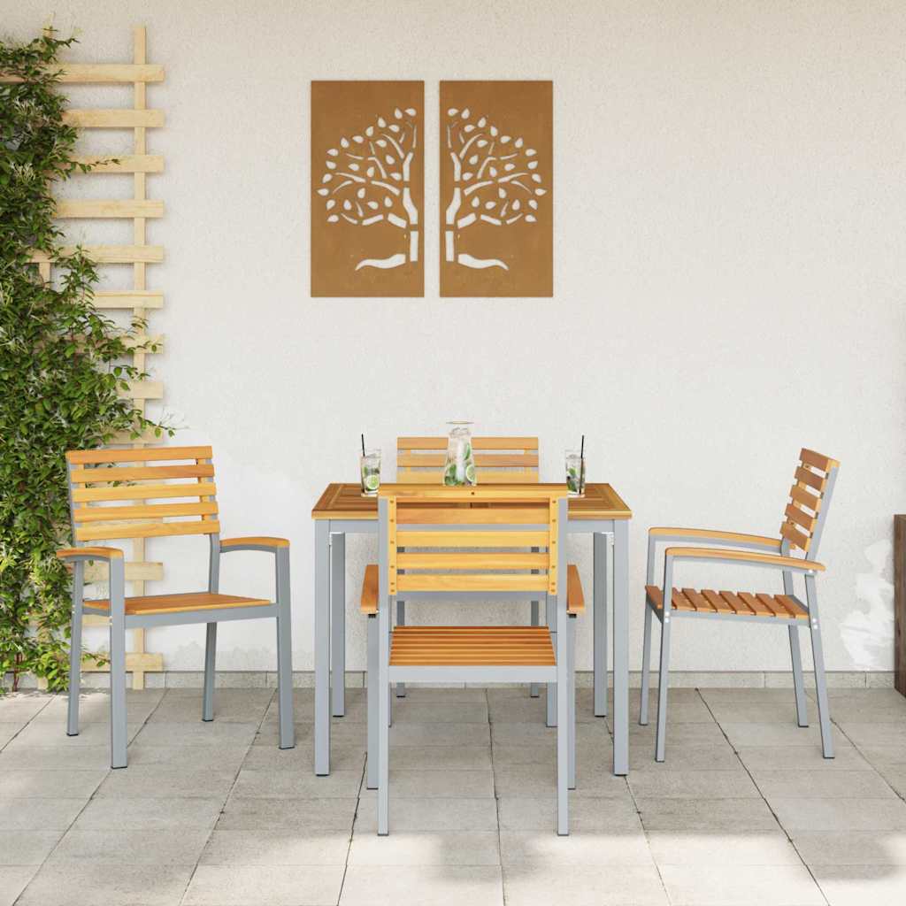 Garden Chair 4 pcs Brown 56 x 57 x 87cm Solid Acacia wood
