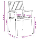 Garden Chair 2 pcs Brown 56 x 57 x 87cm Solid Acacia wood