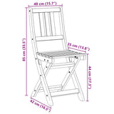 Garden Chair Folding 2 pcs Oil Natural 40 x 42 x 85 cm
