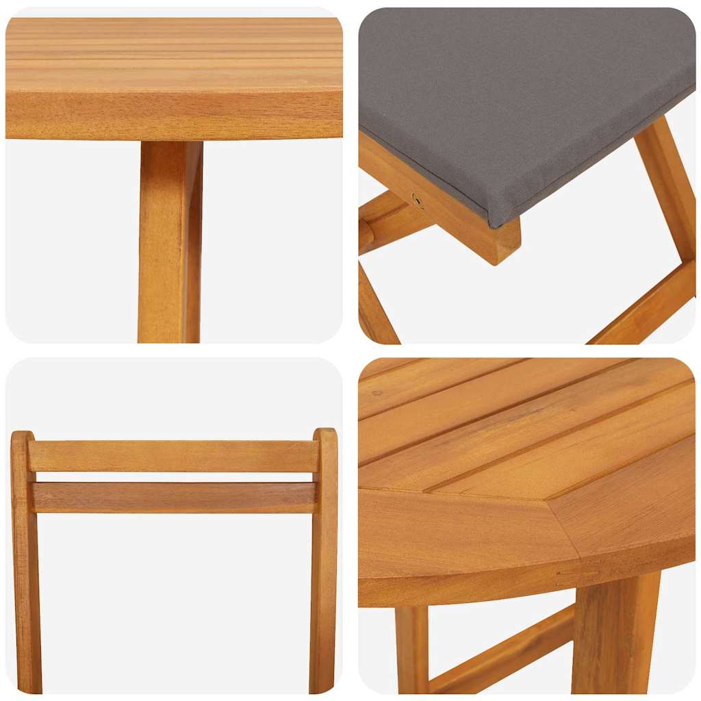 Bistro Set 3 pcs Brown Solid acacia wood