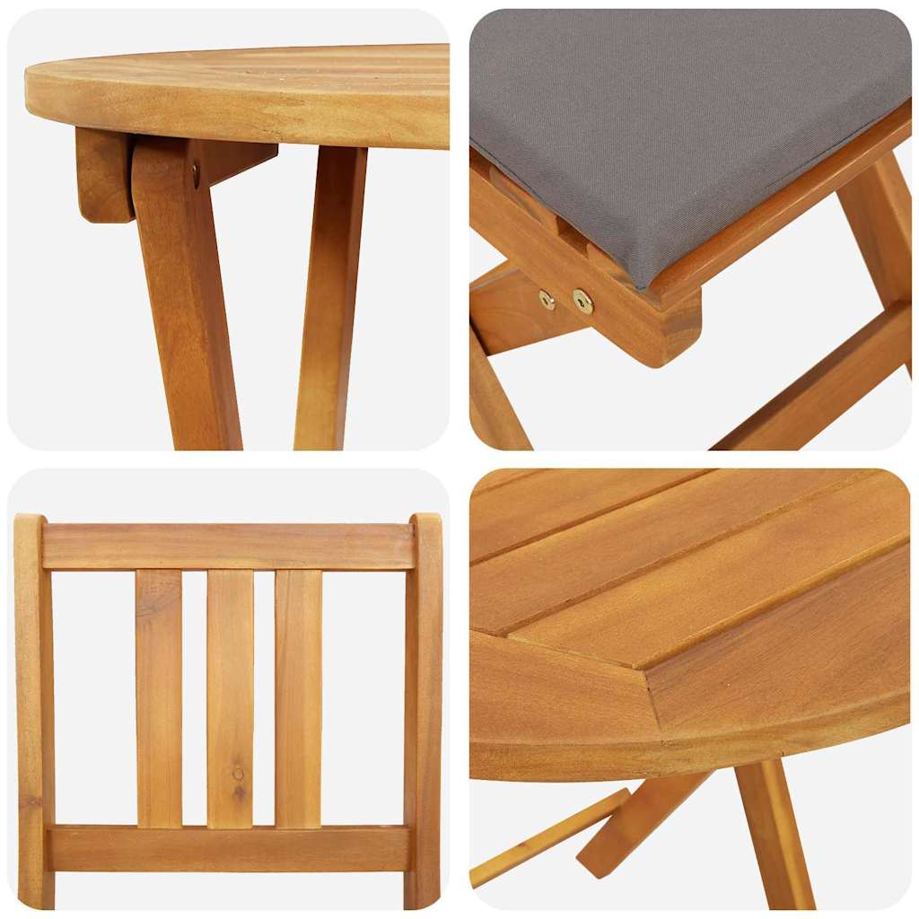 Bistro Set 3 pcs Brown Solid acacia wood