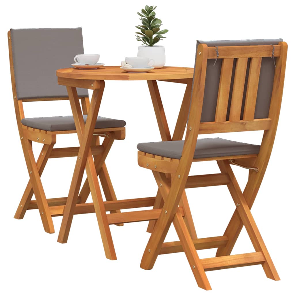 Bistro Set 3 pcs Brown Solid acacia wood