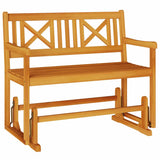 Garden Glider Bench Brown 110 x 59 x 97cm Solid Acacia wood