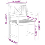 Garden Chair 2 pcs Brown 56 x 56 x 90cm Solid Acacia wood
