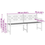Garden Bench Brown 180 x 56 x 90cm Solid Acacia wood
