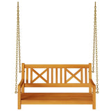 Garden Swing Bench Brown 119 x 35 x 47cm Solid Acacia wood