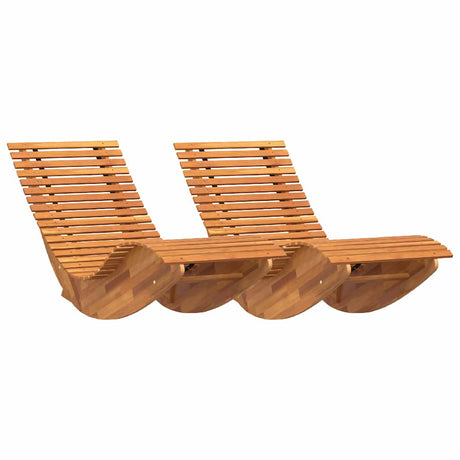 Rocking Sun Loungers 2 pcs Brown 154 x 60 x 74 cm