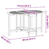 Garden Table Folding Brown 110 x 60 x 72 cm Solid Acacia wood