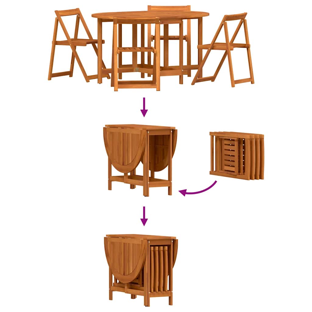 Garden Table 5 pcs Brown 110 x 60 x 72 cm Solid Acacia wood