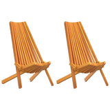 Folding Garden Chairs 2 pcs Brown 56 x 69 x 84 m
