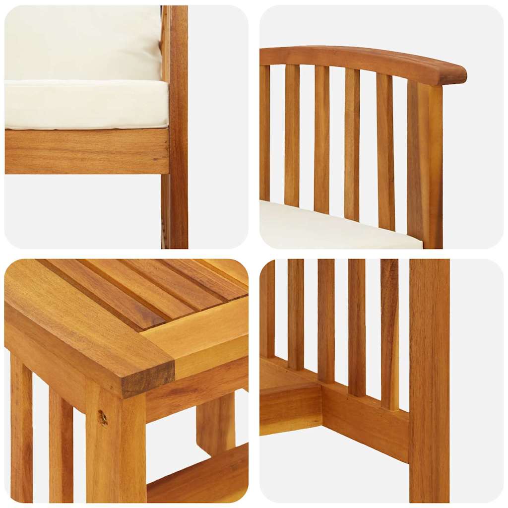 Garden Sofa Set with Cushion 3 pcs Brown Solid acacia wood