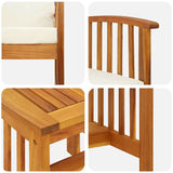 Garden Sofa Set with Cushion 3 pcs Brown Solid acacia wood