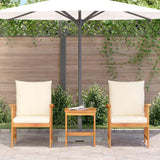 Garden Sofa Set with Cushion 3 pcs Brown Solid acacia wood