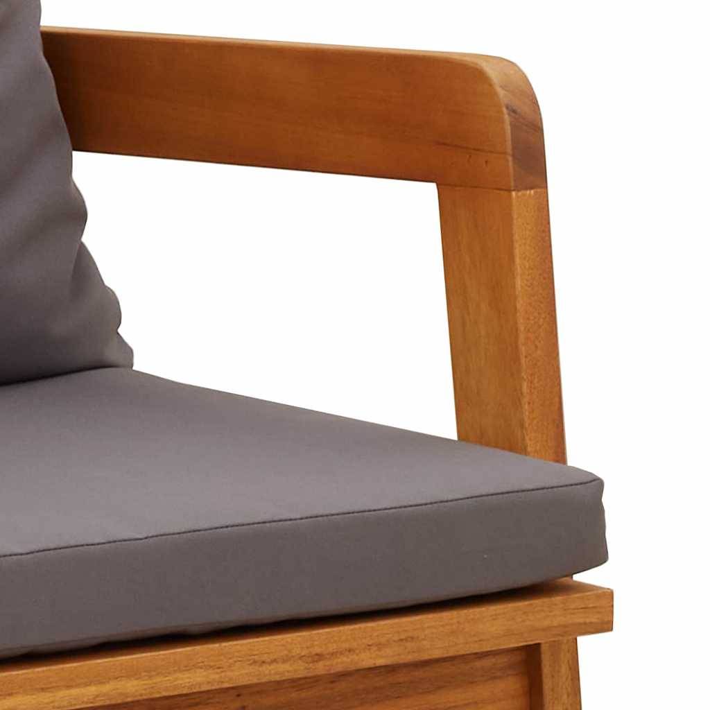 Garden Chair with Cushion 2 pcs Brown Solid Acacia wood