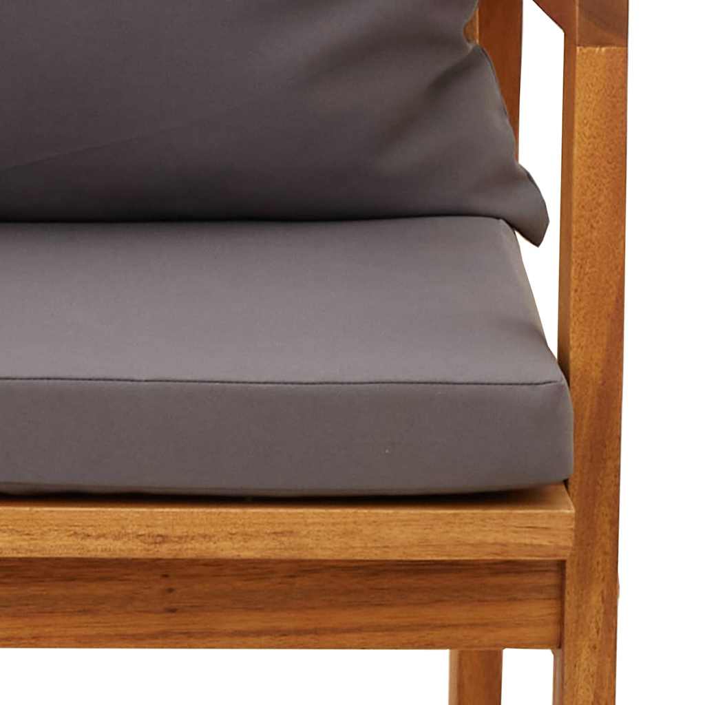 Garden Chair with Cushion 2 pcs Brown Solid Acacia wood