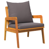 Garden Chair with Cushion 2 pcs Brown Solid Acacia wood