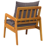 Garden Chair with Cushion 2 pcs Brown Solid Acacia wood