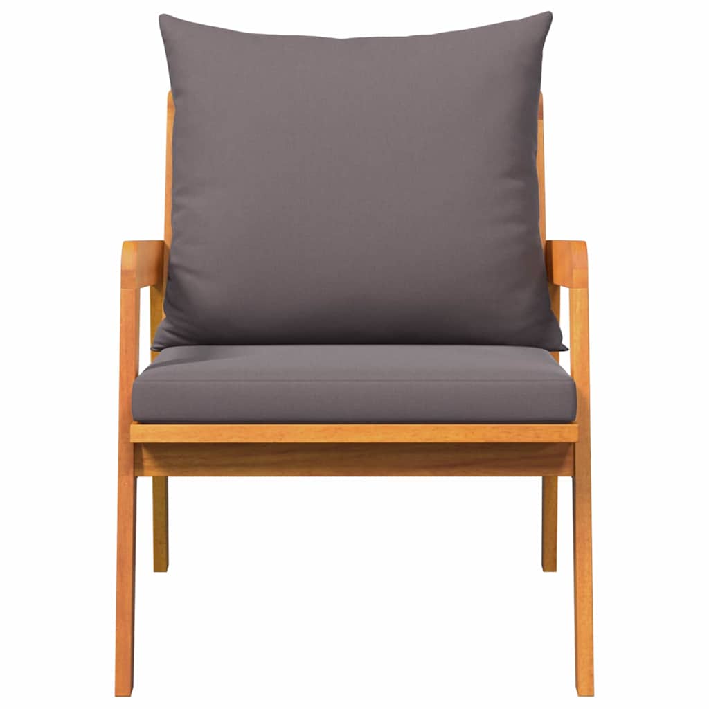 Garden Chair with Cushion 2 pcs Brown Solid Acacia wood