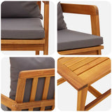 Bistro Set Brown 45 x 45 x 38cm Solid Acacia wood