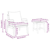 Bistro Set Brown 45 x 45 x 38cm Solid Acacia wood