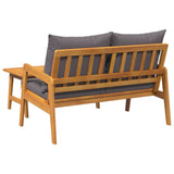 Bistro Set with Cushion 2 pcs Brown Solid Acacia wood