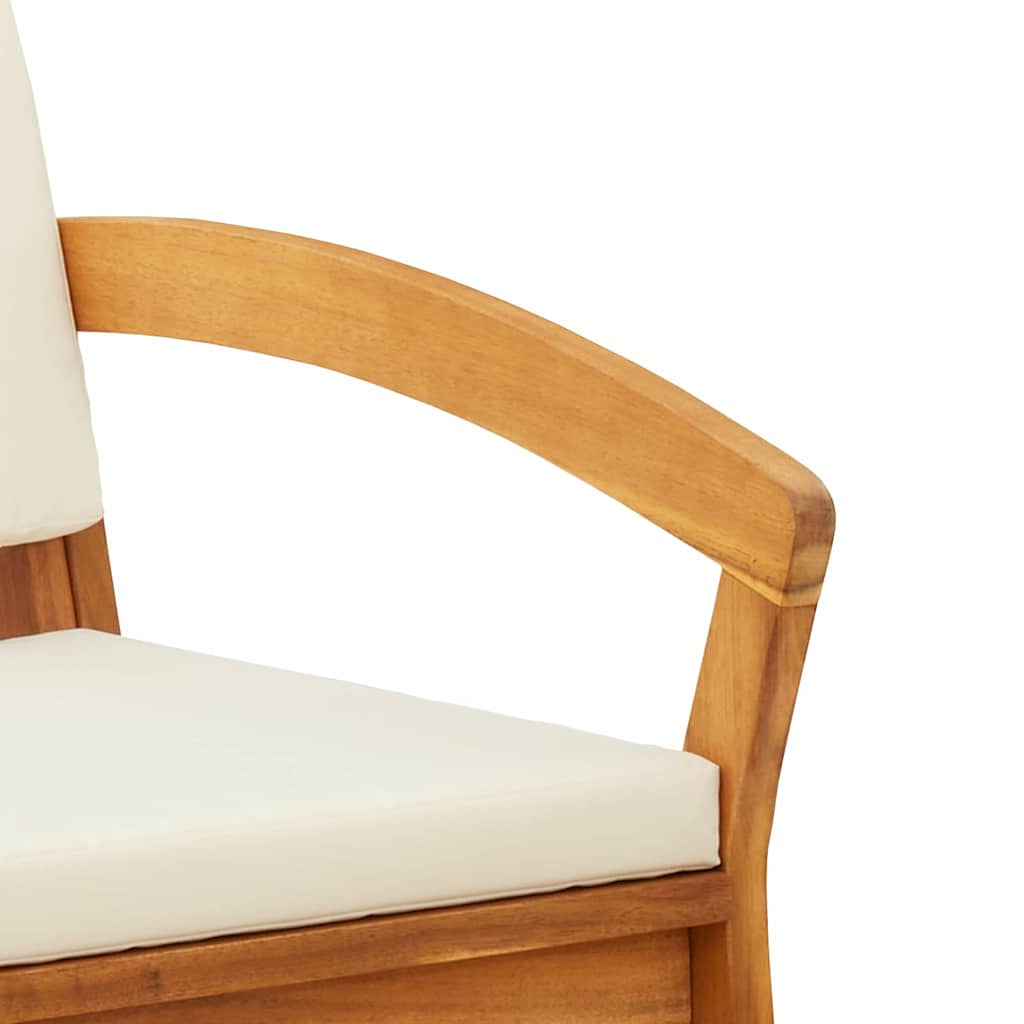 Garden Bench with Cushion Brown Solid Acacia wood