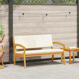 Garden Bench with Cushion Brown Solid Acacia wood