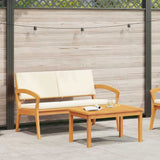 Bistro Set with Cushion 2 pcs Brown Solid Acacia wood