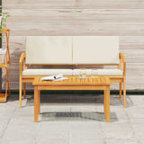 Bistro Set with Cushion 2 pcs Brown Solid Acacia wood