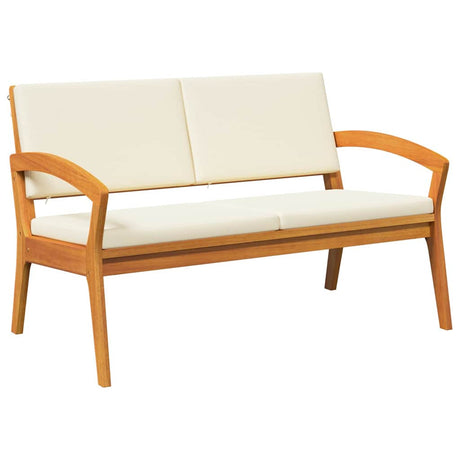 Bistro Set with Cushion 2 pcs Brown Solid Acacia wood