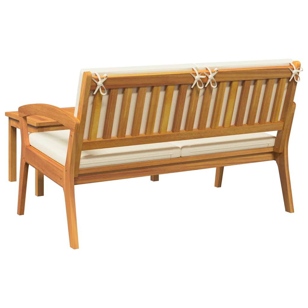 Bistro Set with Cushion 2 pcs Brown Solid Acacia wood