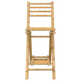 Outdoor Bar Stools with Footrests 2 pcs Foldable Bamboo