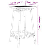 Outdoor Bar Table Square 55x55x100 cm Bamboo