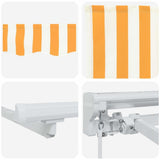 Retractable Awning Manual Yellow and White 250 x 200 cm