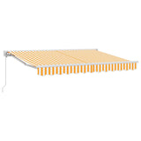Retractable Awning Manual Yellow and White 250 x 200 cm
