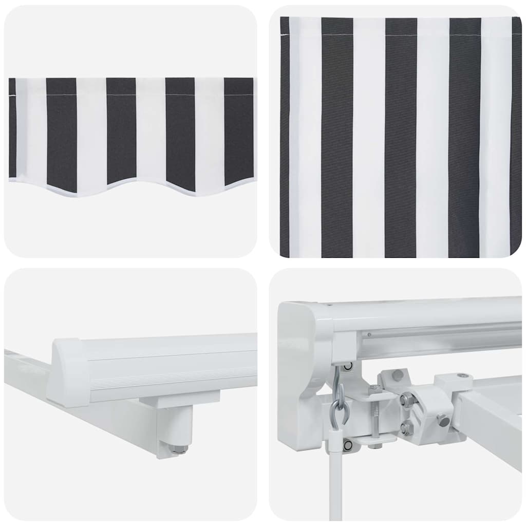 Retractable Awning Manual Anthracite and White 250 x 200 cm