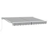 Retractable Awning Manual Anthracite and White 250 x 200 cm