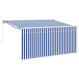 Retractable Awning Retractable Blue and White 300 x 200 cm